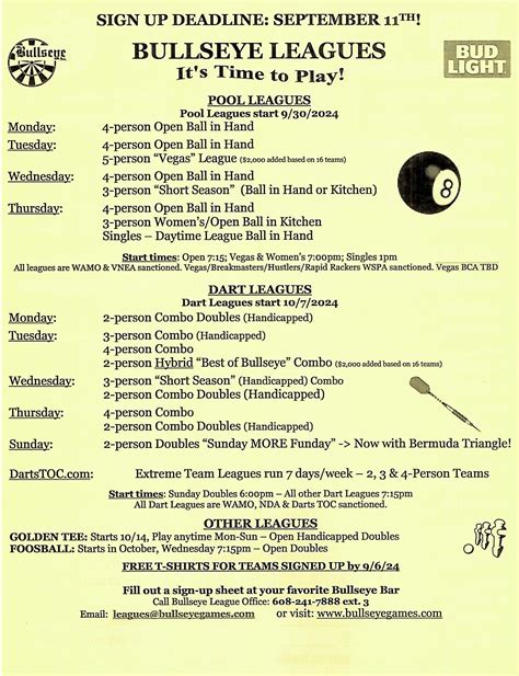 2024 FALL LEAGUE INFO .